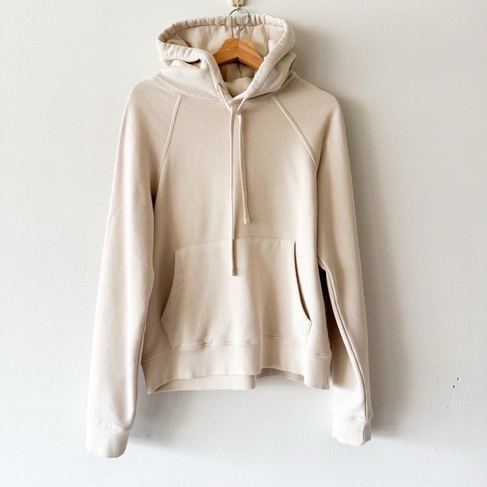 Zara Women's Beige Hoodie Sweater with Pockets Size M